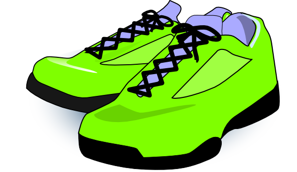 Neon Green Tennis Shoes clip art - vector clip art online, royalty 