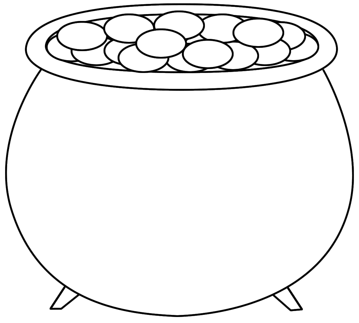 Rainbow Pot Of Gold Coloring Page | Clipart library - Free Clipart 