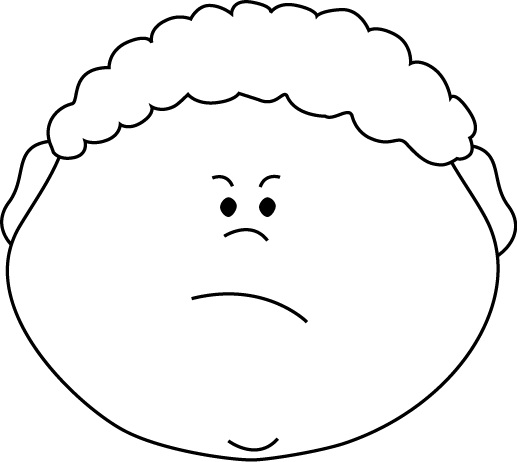 Black and White Angry Little Boy Clip Art - Black and White Angry 