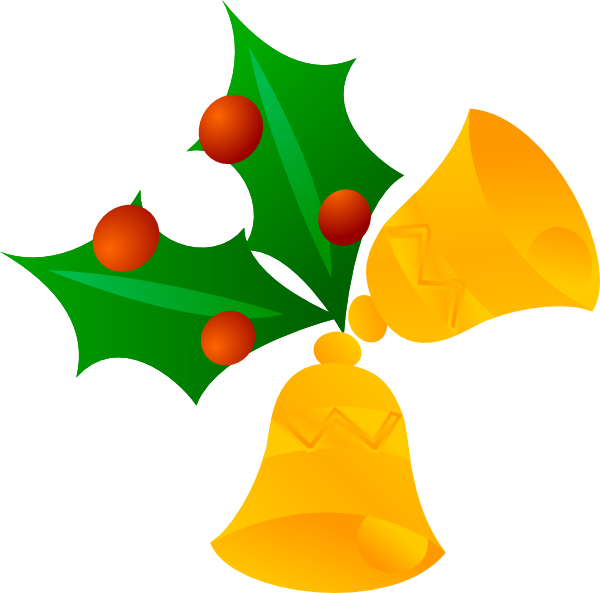 Christmas Bells (rotated) clip art - vector clip art online 