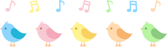 Five Little Song Birds - Free Clip Art