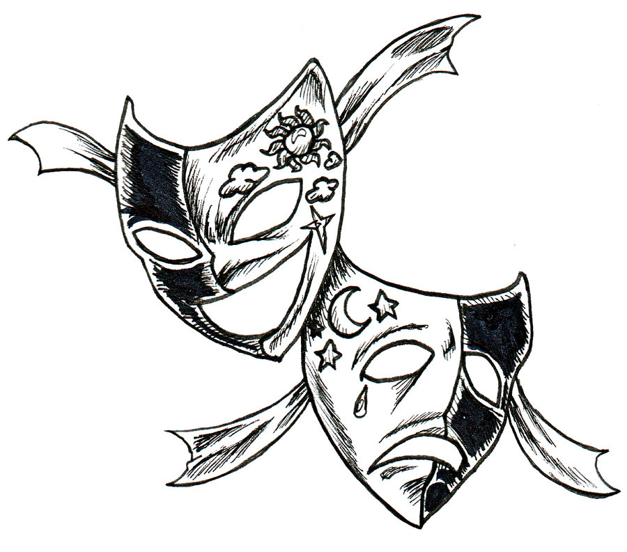 Gallery For  Tattoo Theater Mask Logo