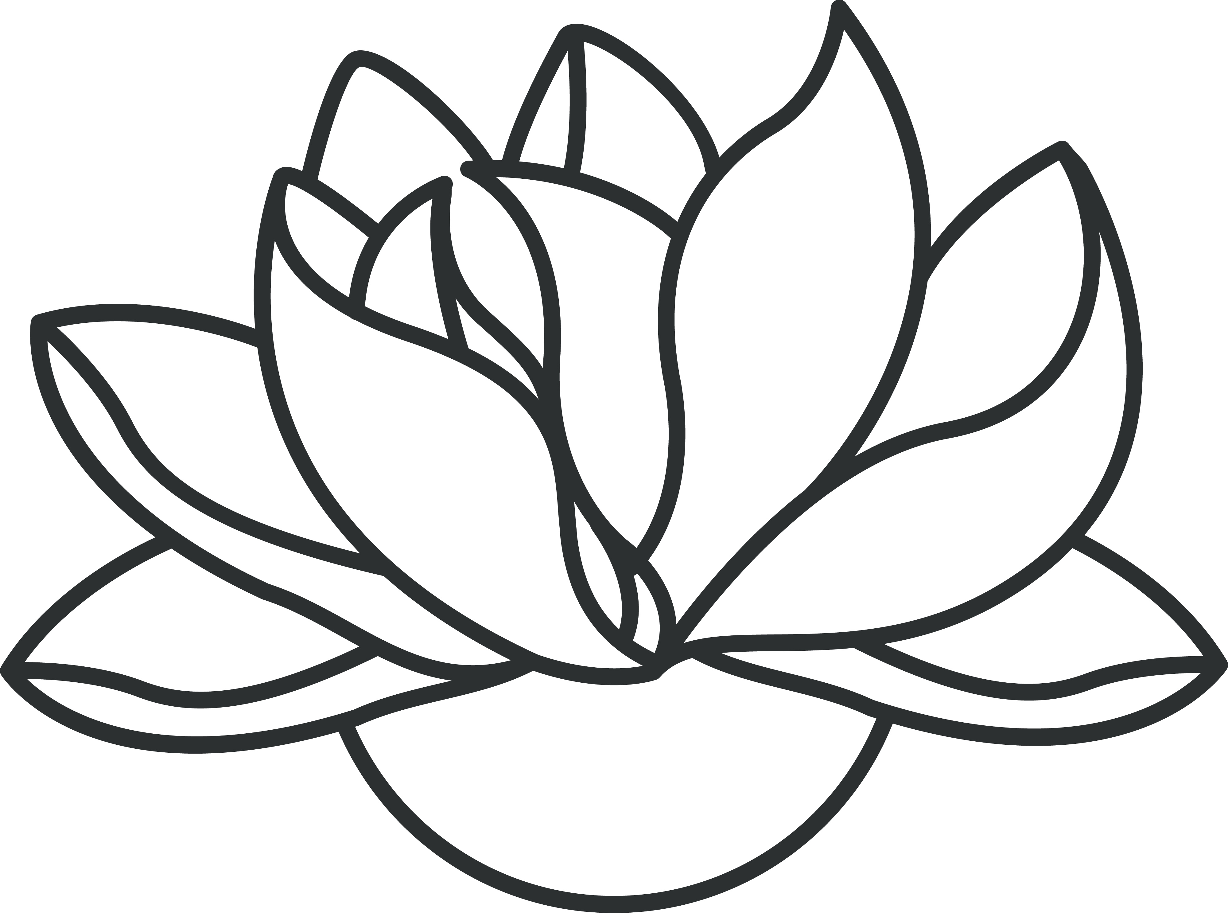 Collection of Lotus Flower Black And White Clipart (23) .