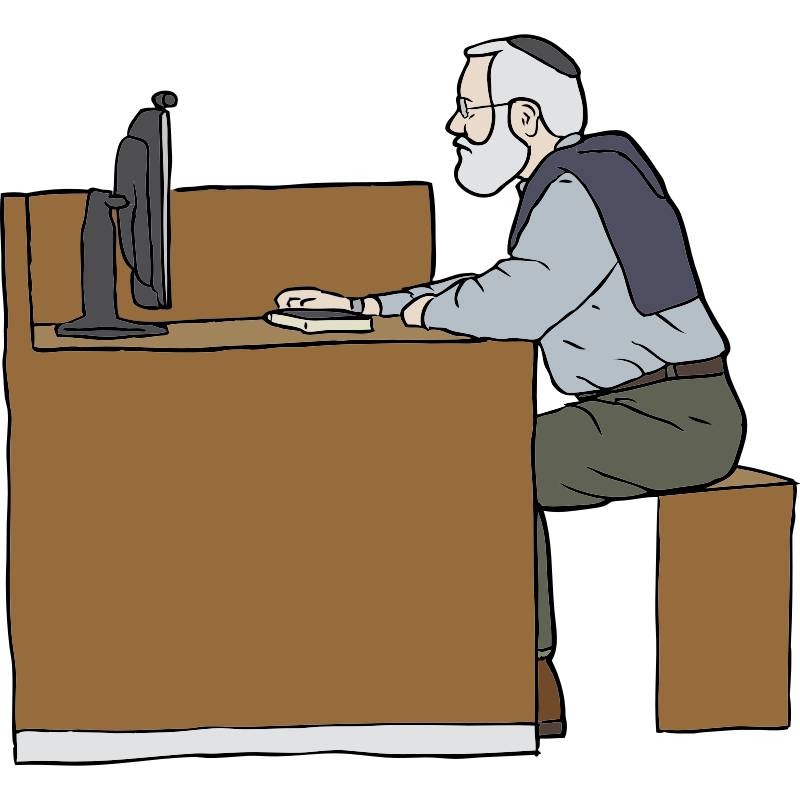 working on computer clipart