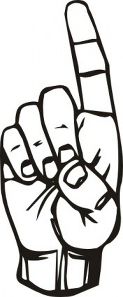 Sign Language D Finger Pointing Clip Art | Free Vector Download 