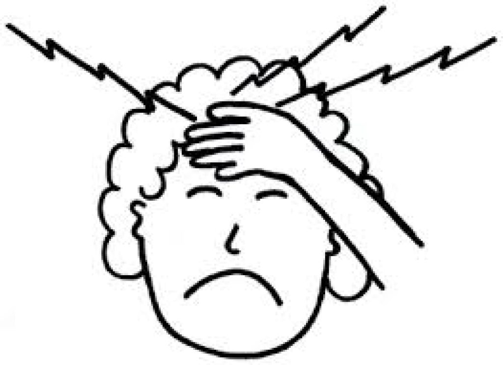 headache black and white - Clip Art Library