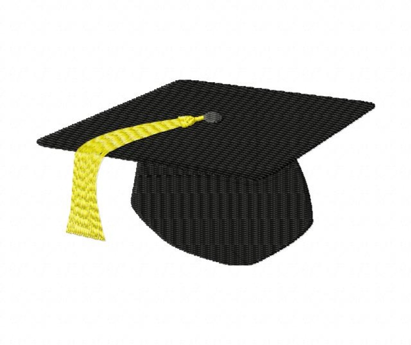 Instant Download Graduation Cap Hat Machine Embroidery Design 