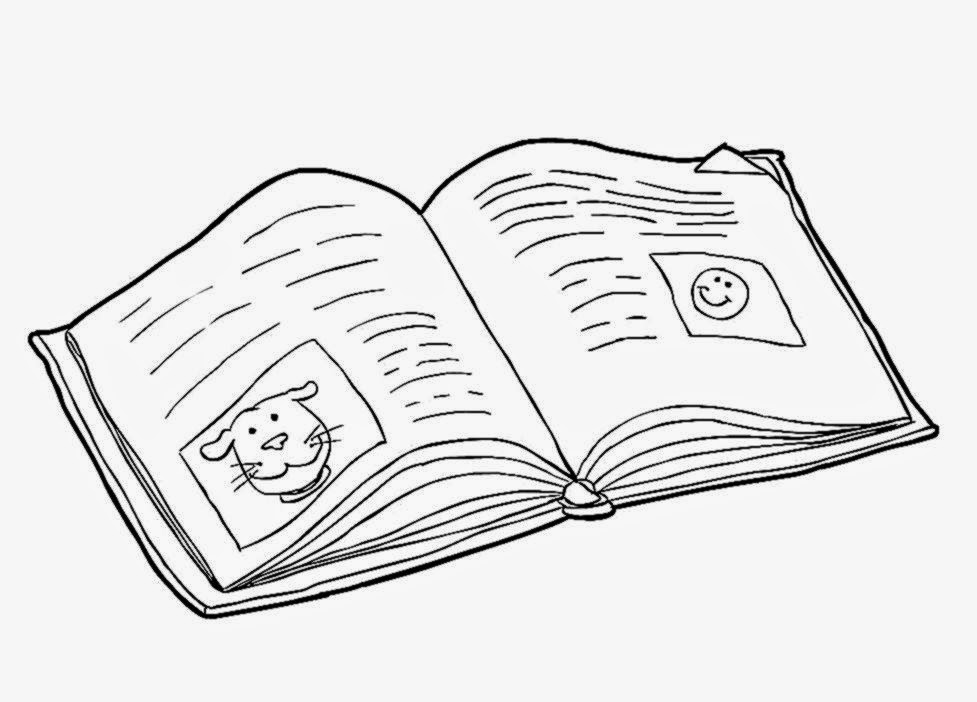 Free Open Book Colouring Pages, Download Free Open Book