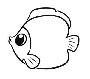 How to Draw a Simple Fish, Step by Step, Fish, Animals, FREE 