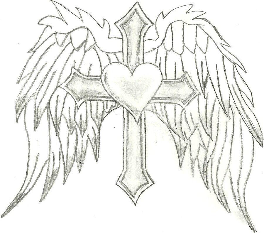 Cool Drawings Of Crosses With Wings | Tattoos Designs Ideas