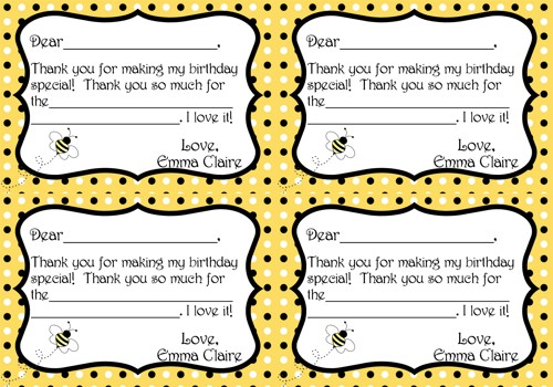 Free Bumble Bee Birthday Invitation Template