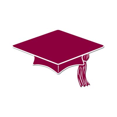 graduation burgundy party - mini grad cap cutouts maroon