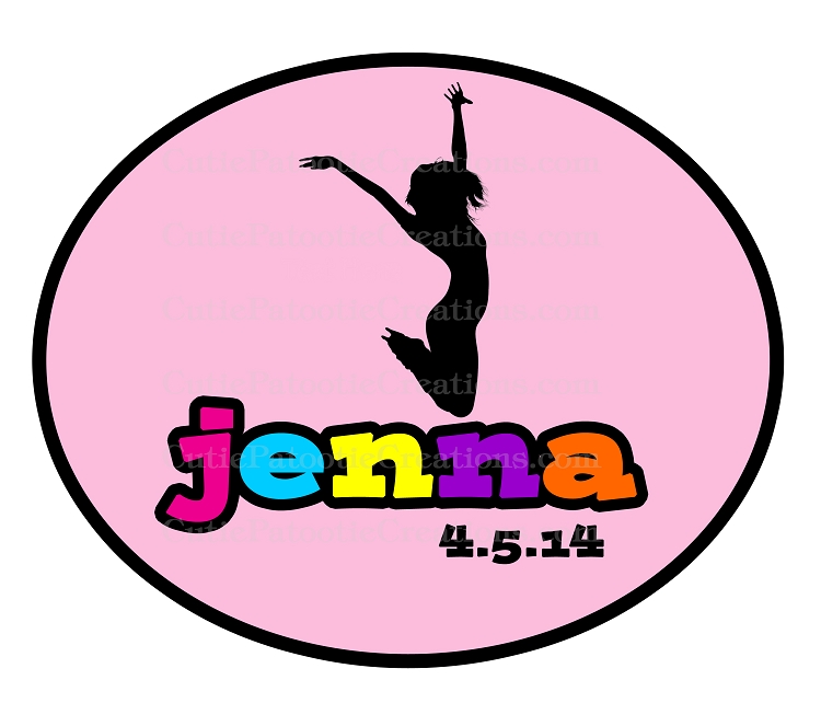 Dance Party Leaping Silhouette Bat Mitzvah Logo