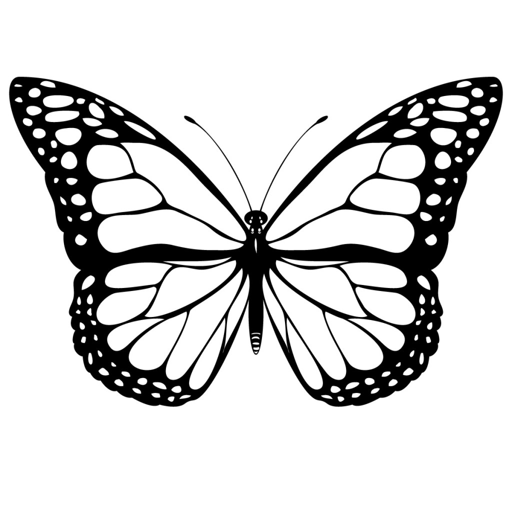 black and white coloring page of monarch butterfly | yooall 