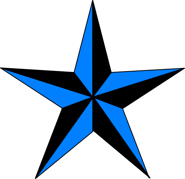 Blue  Black Texas Star clip art - vector clip art online, royalty 