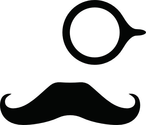 Eyeglass and mustache vector icon - Gestures icons - Icons Download