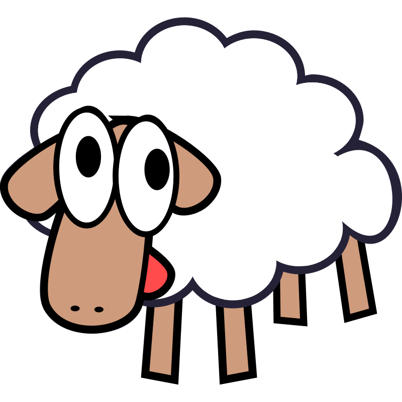 Clipart - White Stupid  Cute Cartoon Sheep