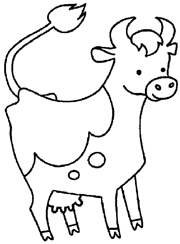 cartoon cow to colour - Clip Art Library