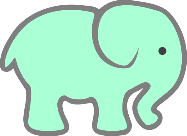 Green Baby Elephant clip art - vector clip art online, royalty 