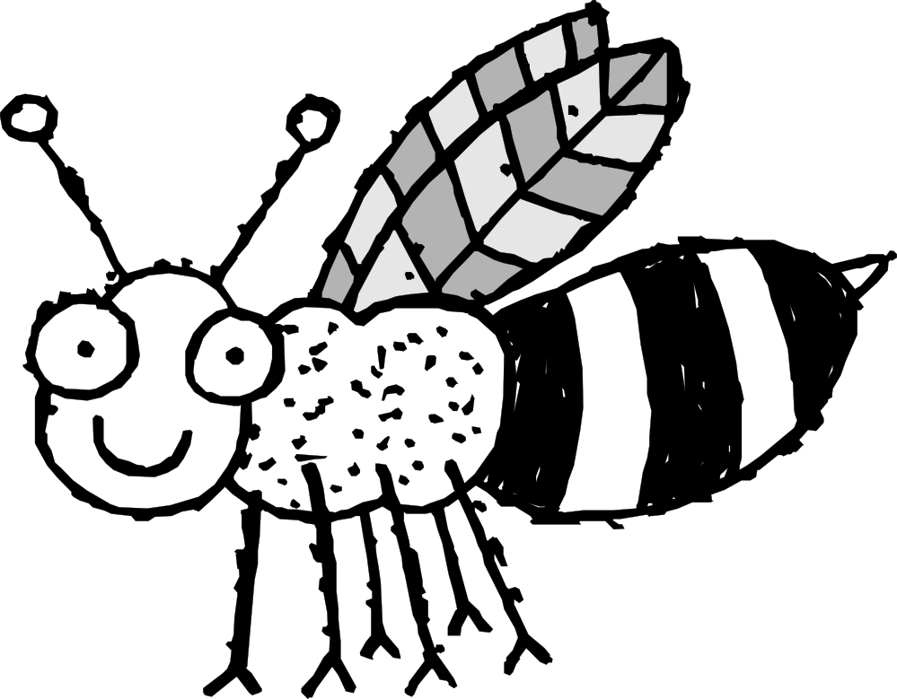clipartist.net � Clip Art � bee black white line art SVG