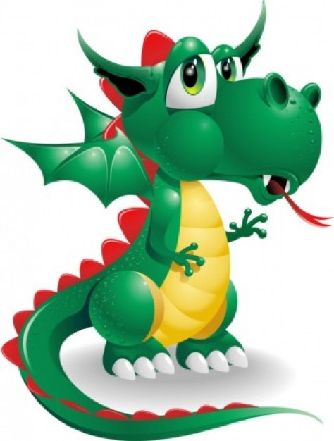Cute cartoon dragon vector Vector | Free Download