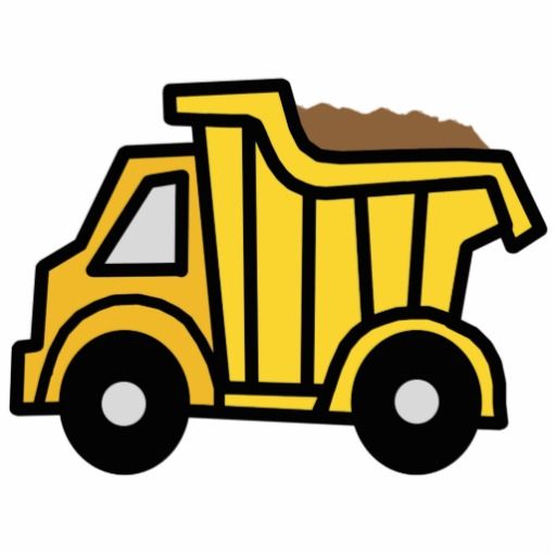 Cartoon Clip Art with a Construction Dump Truck