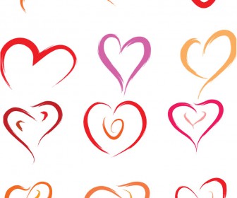 Color drawing hearts vector | Vector Graphics  Vector 