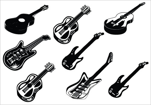 Guitar Silhouette Clip Art packSilhouette Clip Art