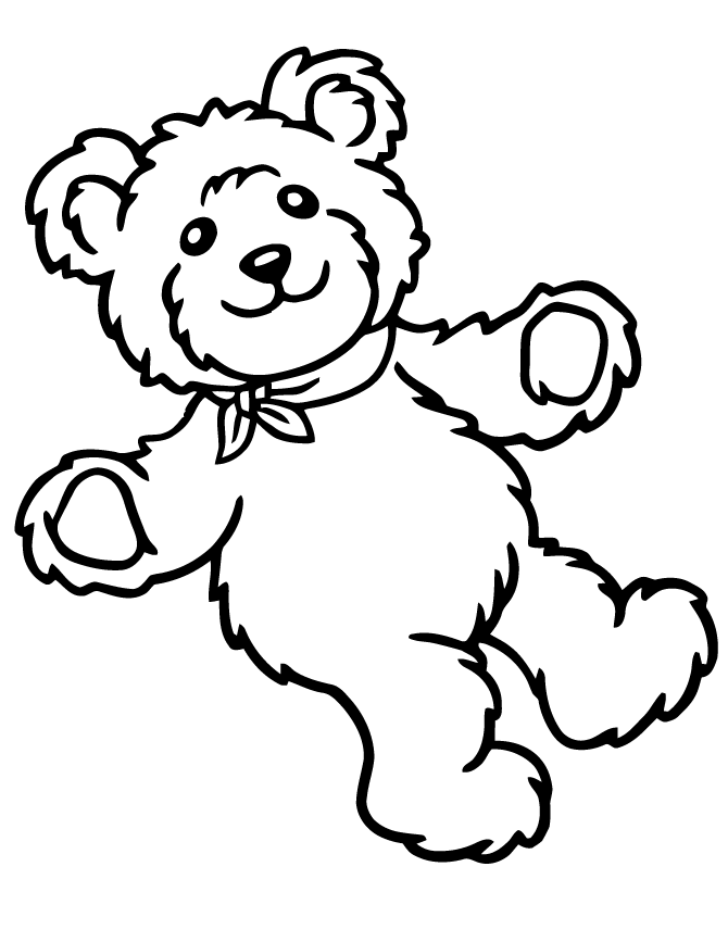 Cute Teddy Bear Cartoon Coloring Page | HM Coloring Pages