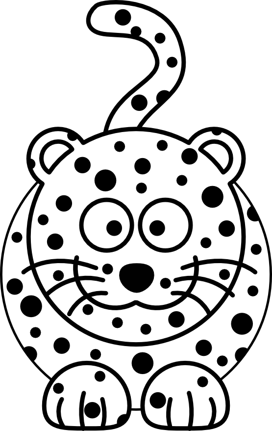 clipartist.net � Clip Art � leopard black white line super duper SVG