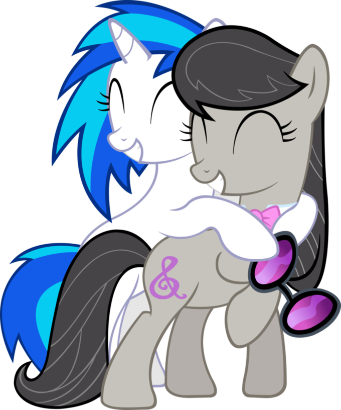 Image - FANMADE DJ Pon-3 and Octavia hugging - My Little Pony 