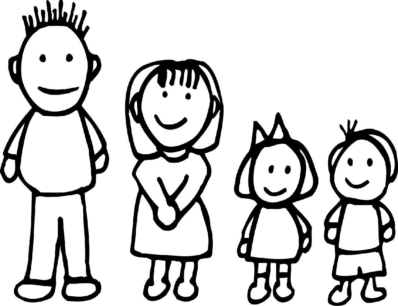 Free Family Cartoon Of 5, Download Free Family Cartoon Of