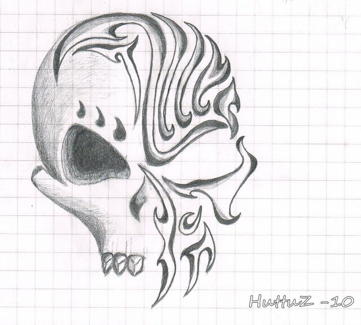 Awesome Drawings of Skulls | Tribal Skull by HuttuZ on deviantART 