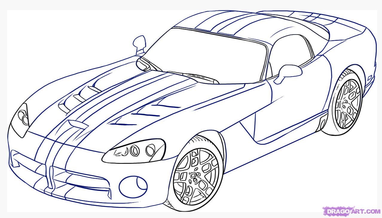 drawings of cool cars