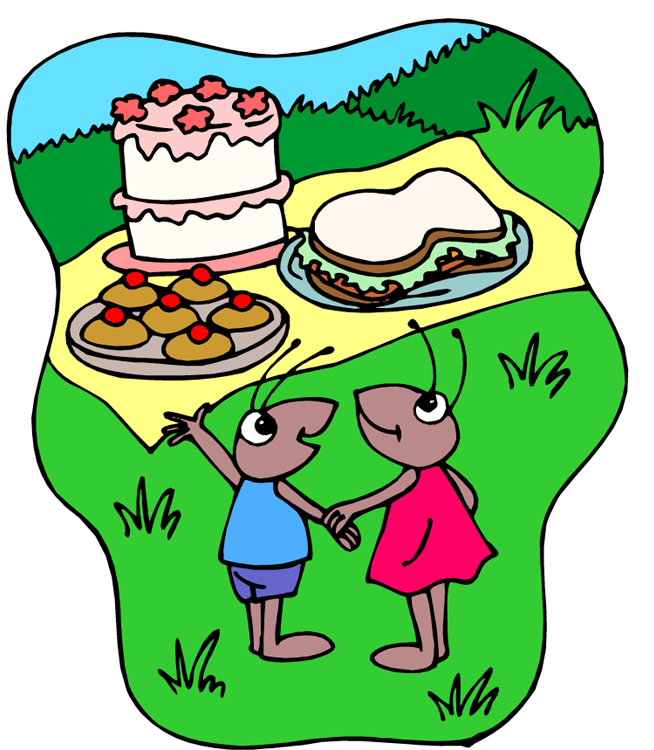 Picnic Basket With Ants Clip Art