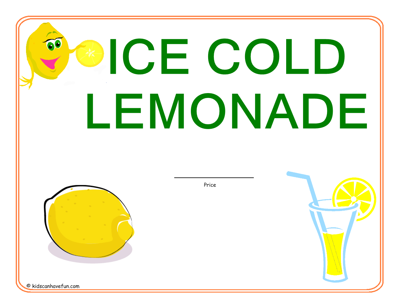Lemonade Signs Printable