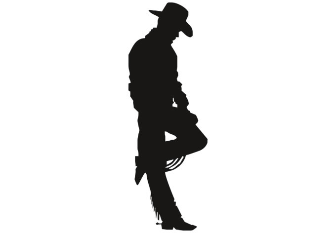 Leaning Cowboy Silhouette Vector