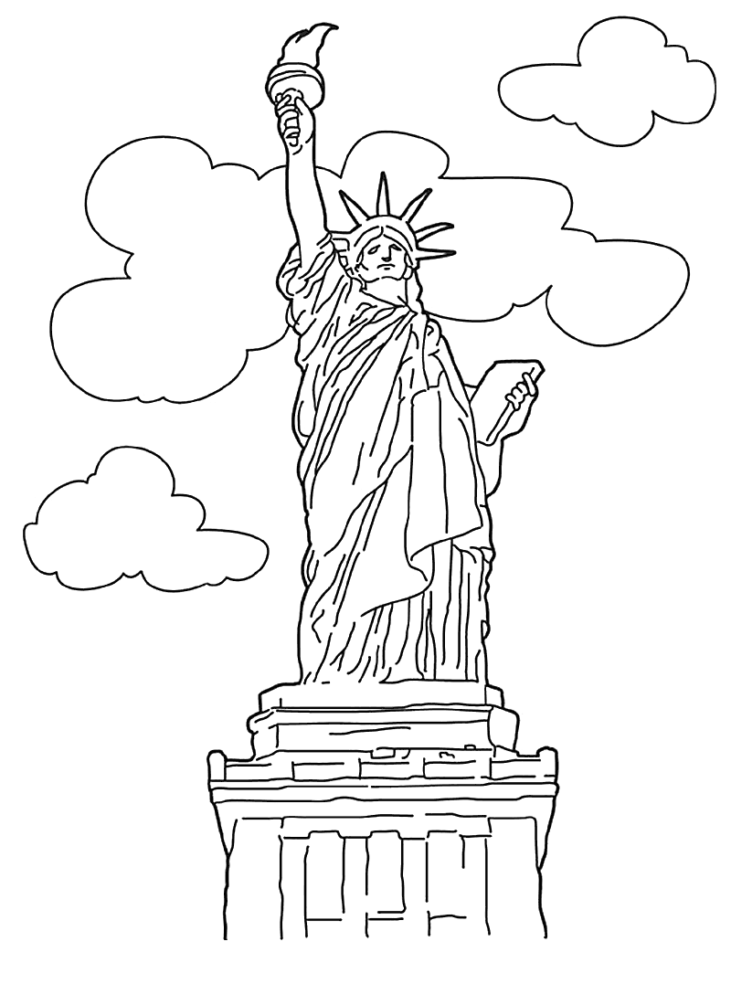 Statue Of Liberty Coloring Pages For Children | Free coloring 
