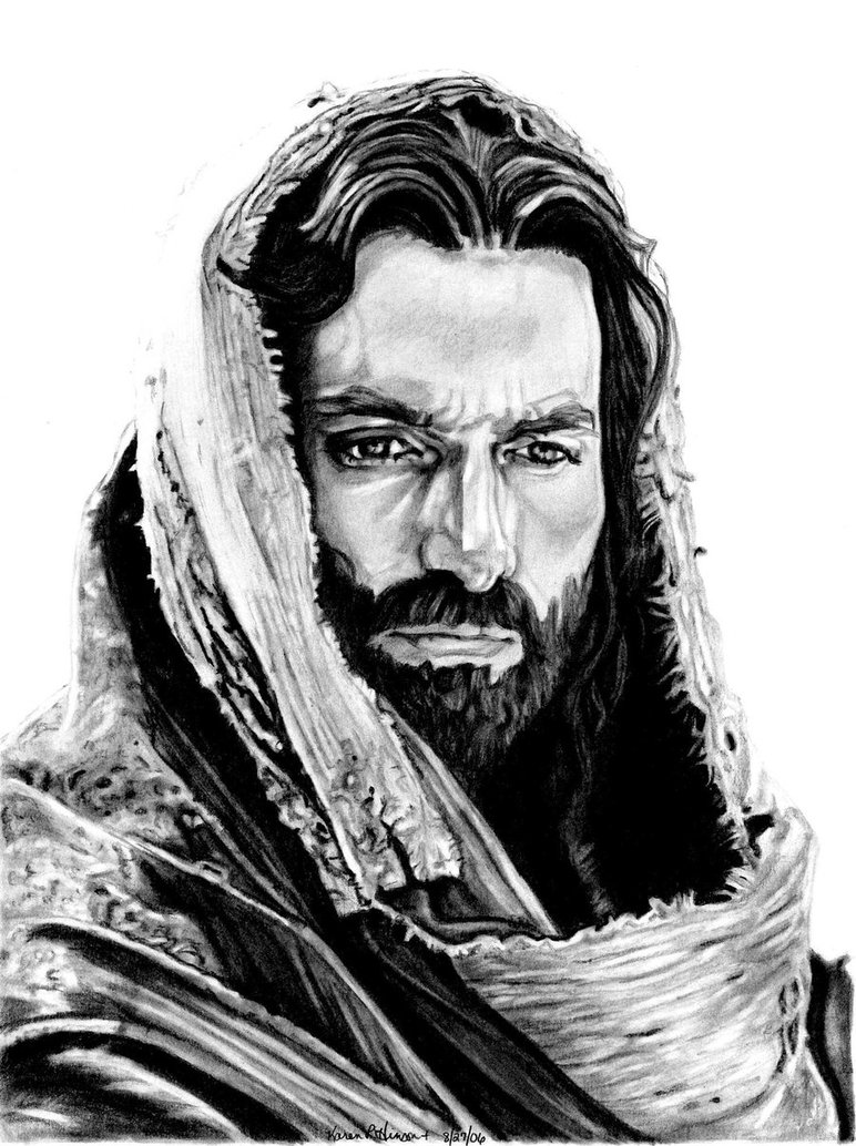 jesus sketch black and white Clip Art Library