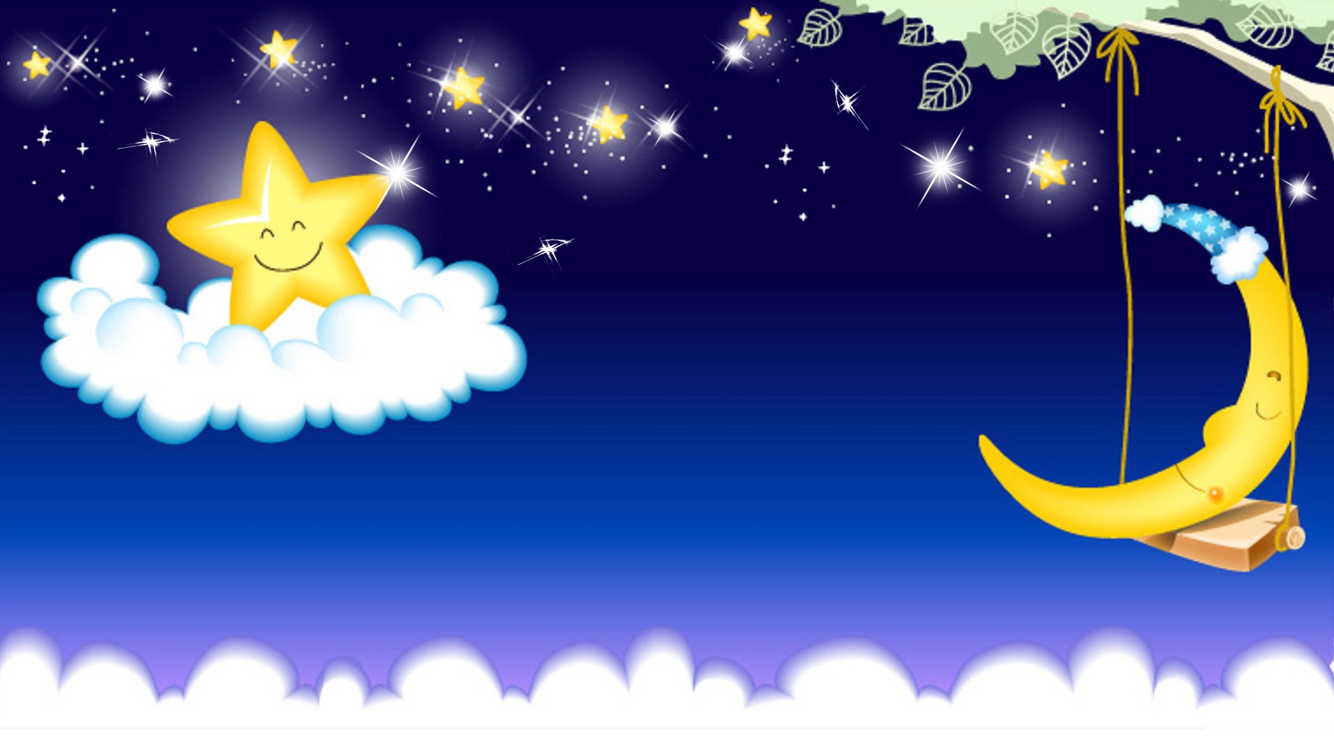 cartoon moon and stars background - Clip Art Library