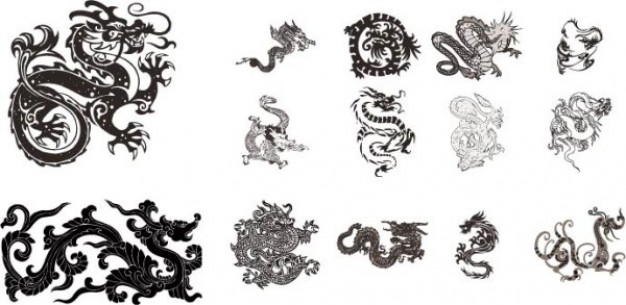 classical totem pattern material including dragon Phoenix etc 