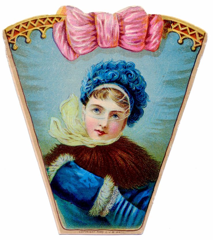 Vintage Clip Art - Victorian Lady in Winter