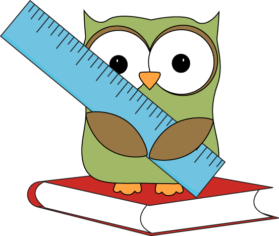 Owl Sitting on a Book with a Ruler Clip Art - Owl Sitting on a 