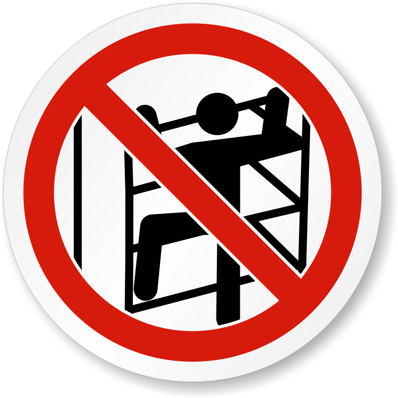 No Climbing Symbol - ISO Prohibition Sign, SKU: IS-1137 