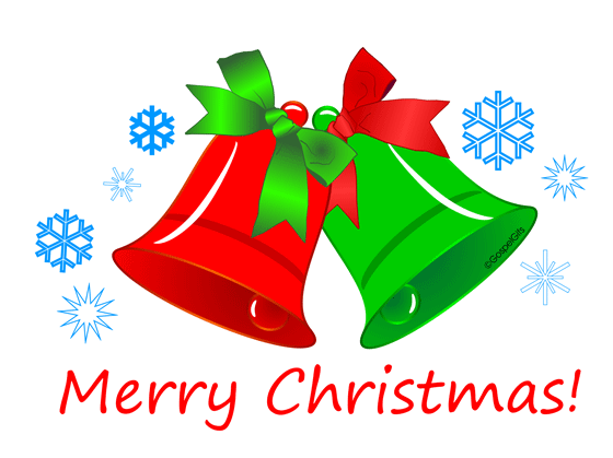 Original Free Christian Clip Art: Red and Green Christmas Bells 