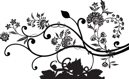 Black Floral Vector | Free Vector Graphics | All Free Web 