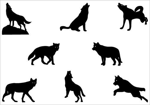 wolf silhouette Vector GraphicsSilhouette Clip Art