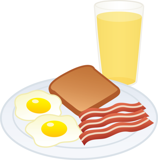 Eggs Bacon Toast and Juice - Free Clip Art