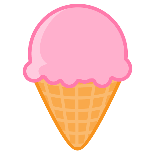 Free Cute Strawberry Ice Cream in Cone Clip Art