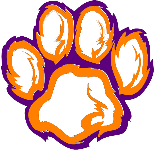 White Tiger Paw Orange Outline - Clipart library